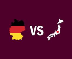 Germany And Japan Map Symbol Design Asia And European football Final Vector Asian And European Countries Football Teams Illustration