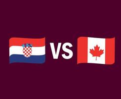 Croatia And Canada Flag Ribbon Symbol Design Europe And North America football Final Vector European And North American Countries Football Teams Illustration