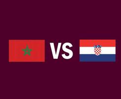 Morroco And Croatia Flag Emblem Symbol Design African And European football Final Vector African And European Countries Football Teams Illustration