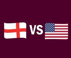 England And United States Flag Ribbon Symbol Design Europe And North America football Final Vector European And North American Countries Football Teams Illustration