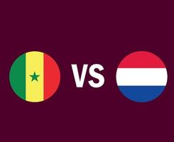 Senegal And Netherlands Flag Symbol Design African And European football Final Vector African And European Countries Football Teams Illustration