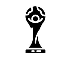 logotipo del trofeo de la copa mundial de la fifa diseño del símbolo del campeón mundial vector ilustración abstracta en blanco y negro