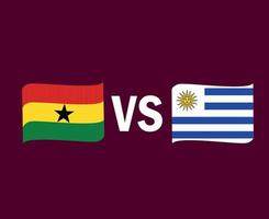 Ghana And Uruguay Flag Ribbon Symbol Design Latin America And Africa football Final Vector Latin American And African Countries Football Teams Illustration