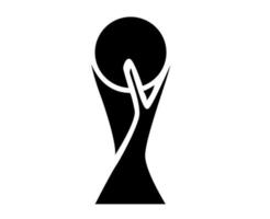 Trophy Fifa World Cup Symbol Logo Mondial Champion Design Vector Abstract Illustration Black And White
