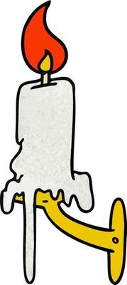 textured cartoon doodle of a candle stick