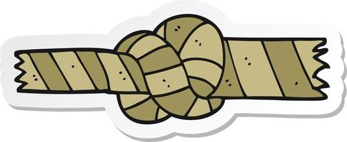 sticker of a cartoon knotted rope vector