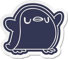 cartoon sticker kawaii of a cute penguin vector