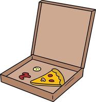 cartoon doodle of a slice of pizza vector