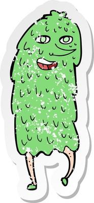 retro distressed sticker of a cartoon monster