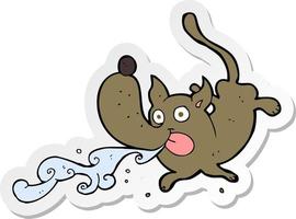 sticker of a cartoon drooling dog vector