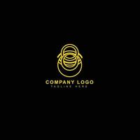 diseño de logotipo círculo combinado formando como una abeja con color amarillo vector