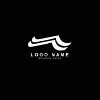 White color logo design on black background vector