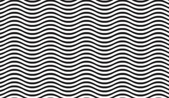 Abstract wavy, waving, billowy and undulating lines, stripes. Squiggly, squiggle lines with twist effect. Abstract black and white, monochrome, grayscale pattern, background, backdrop and texture vector