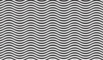 Abstract wavy, waving, billowy and undulating lines, stripes. Squiggly, squiggle lines with twist effect. Abstract black and white, monochrome, grayscale pattern, background, backdrop and texture vector