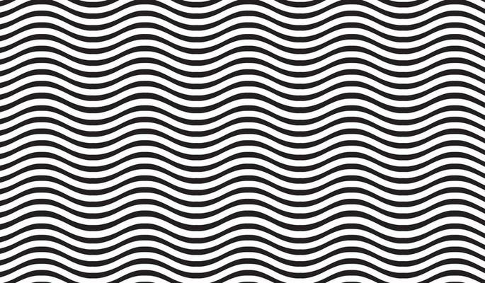 Abstract wavy, waving, billowy and undulating lines, stripes. Squiggly, squiggle lines with twist effect. Abstract black and white, monochrome, grayscale pattern, background, backdrop and texture