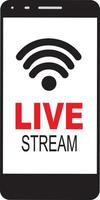 Live stream smartphone Social media Network live streaming vector smartphone mobile broadcast stream icon logo