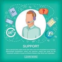 Call center concept support voice, cartoon style
