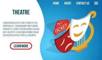 Theatre concept banner, isometric style vector