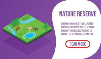 Nature reserve banner, isometric style