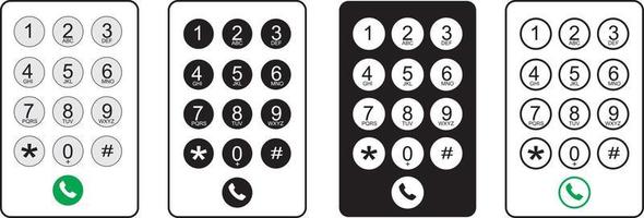 Smartphone dial keypad design. Keyboard template in touchscreen device. User Keypad with numbers and letters for phone. Keypad on smartphone screen. Mobile phone numbers panel vector