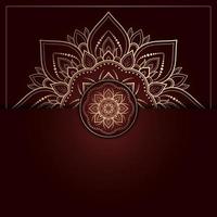 mandala design with gold and red vintage color, flower mandala background vector
