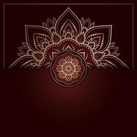 mandala design with gold and red vintage color, flower mandala background vector