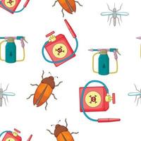 Harmful insects pattern, cartoon style vector