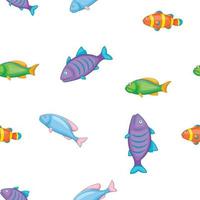 Species of fish pattern, cartoon style vector