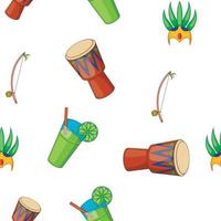 Attractions of Brazil pattern, cartoon style vector