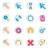 Click cursors icons set vector