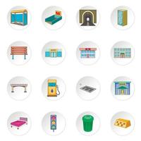 City infrastructure icons set vector