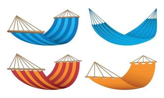 Hammock icon set, realistic style vector