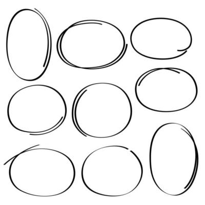 hand drawing highlight circle vector