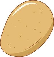 Fresh Single Potato Vector Illustration