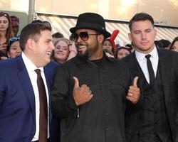 LOS ANGELES, JUN 10 -  Jonah Hill, Ice Cube, Channing Tatum at the 22 Jump Street Premiere at Village Theater on June 10, 2014 in Westwood, CA photo