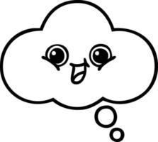 line drawing cartoon thought bubble vector