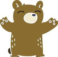 quirky hand drawn cartoon bear vector