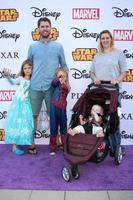LOS ANGELES, OCT 1 -  Jon Heder, Kirsten Heder, family at the VIP Disney Halloween Event at Disney Consumer Product Pop Up Store on October 1, 2014 in Glendale, CA photo