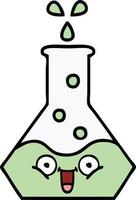 cute cartoon science beaker vector