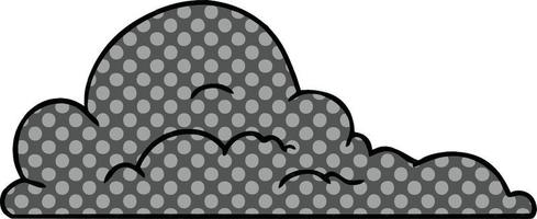 cartoon doodle of white large clouds vector