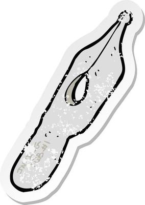 retro distressed sticker of a cartoon ink nib
