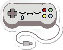sticker of a cute cartoon game control vector
