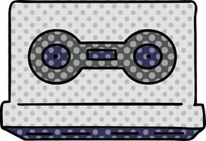 cartoon doodle of a retro cassette tape vector