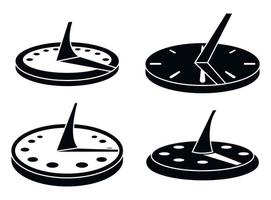 Old sundial icons set, simple style vector