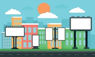 Outdoor advertising concept background, flat style vector