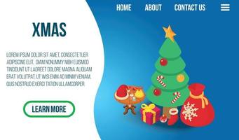 Xmas concept banner, isometric style