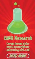 GMO research concept banner, comics isometric style vector