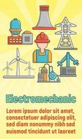 Electromechanic concept banner, cartoon style vector