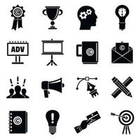 Brand marketing icon set, simple style vector