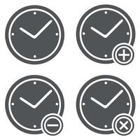 Clock icon set vector simple